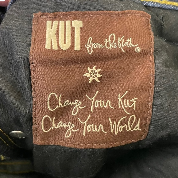 Kut From The Kloth Baby Bootcut Embroidered Dark Blue Denim Jeans 5-Pocket Nice - Picture 5 of 13